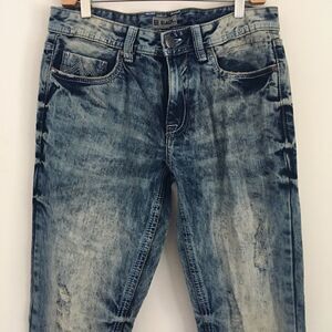 CJ Black Men’s Low Rise Slim Straight Acid Wash Jeans | 30/32